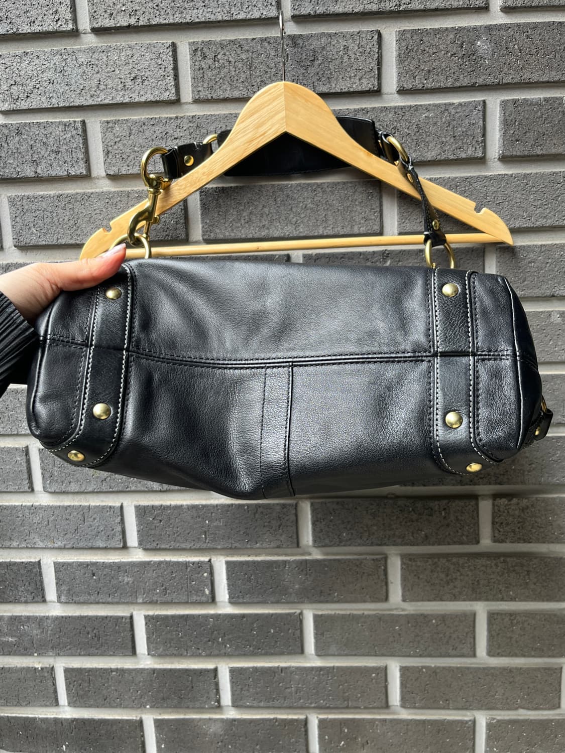 00s Coach 코치 글러브탠드 레더 백 블랙 상품이미지10