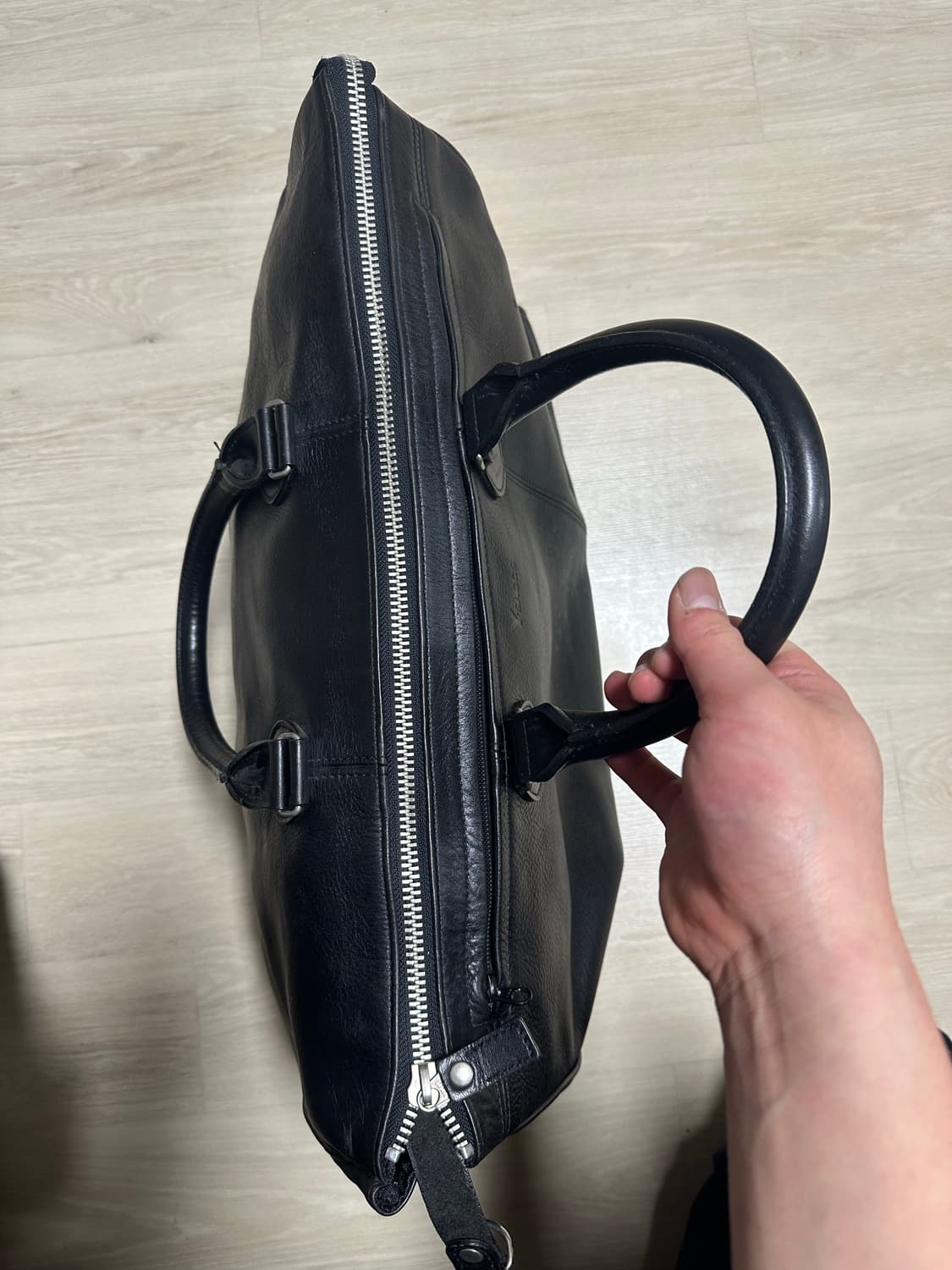 YOHJI YAMAMOTO 요지 야마모토 블랙 레더 보스턴백 상품이미지3