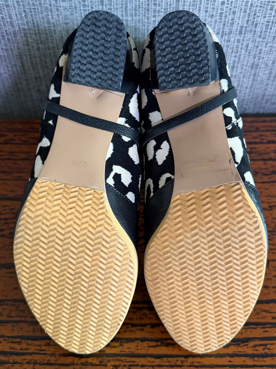 레오파드 배색 패턴 오픈토 버클 앵클 부츠 호피 블랙 레더 스트랩 부티 상품이미지9