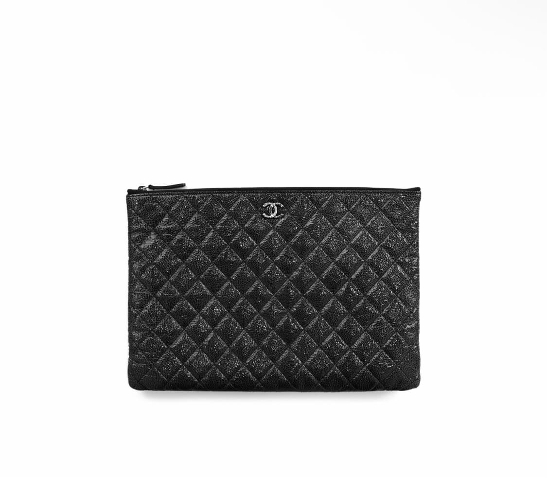 Chanel 샤넬 여성 달라스 링클 은장 페이던트 클러치 블랙 라지 상품이미지1