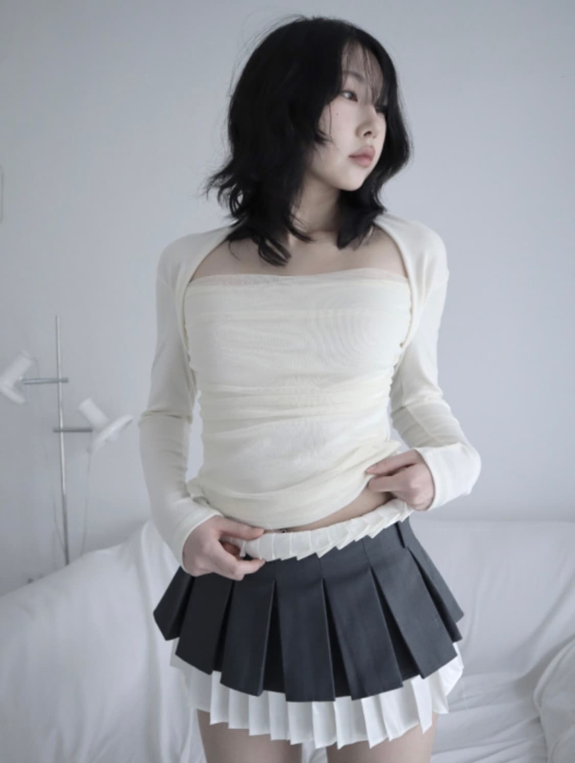 플리츠 레이어드 스커트 상품이미지3
