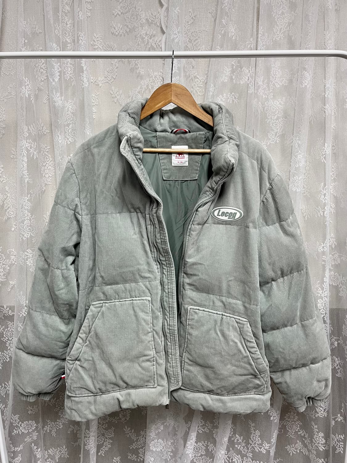 XL) 르꼬끄 코듀로이 덕다운 패딩 점퍼 민트 상품이미지3