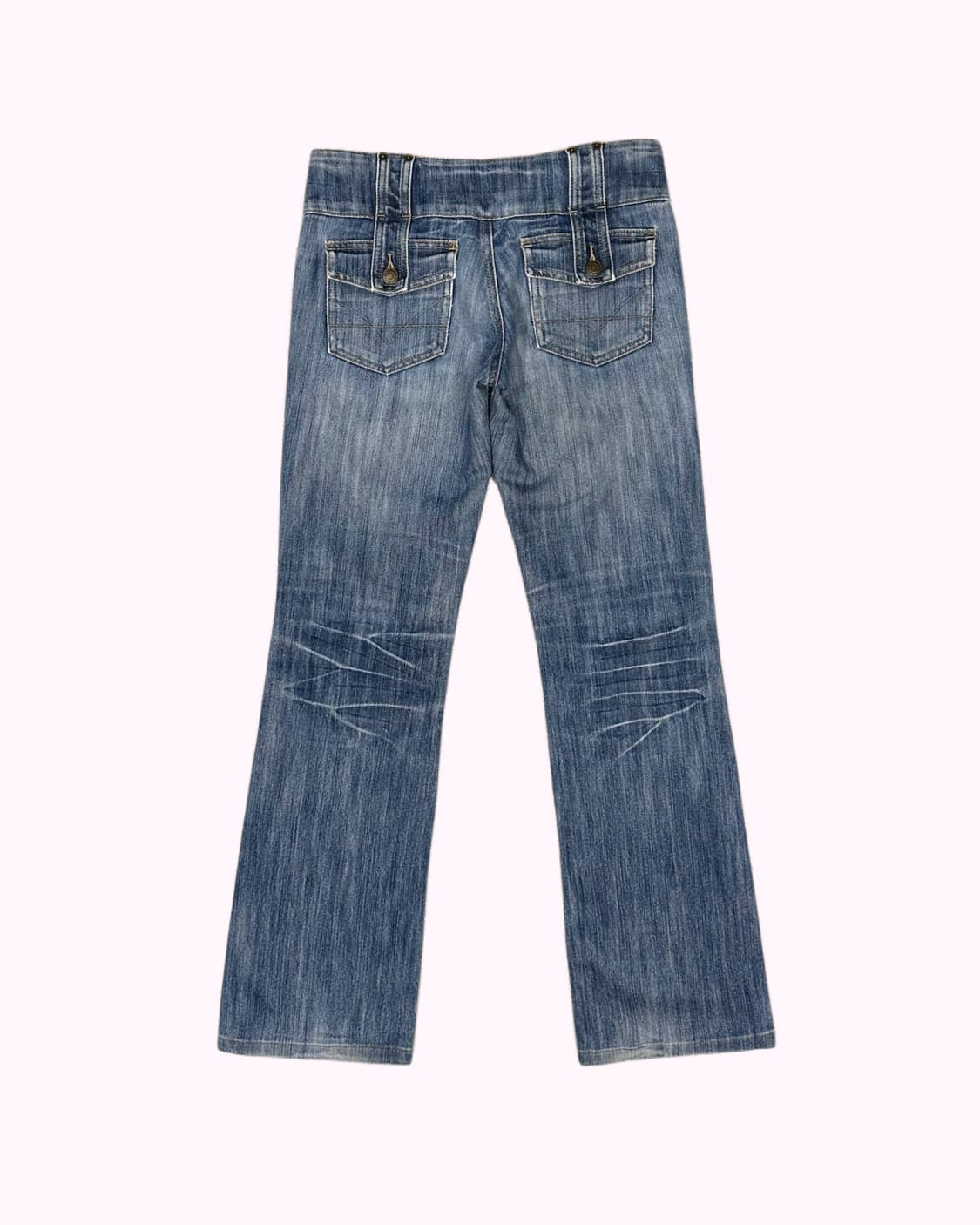 double button low-rise boots-cut jean 상품이미지3