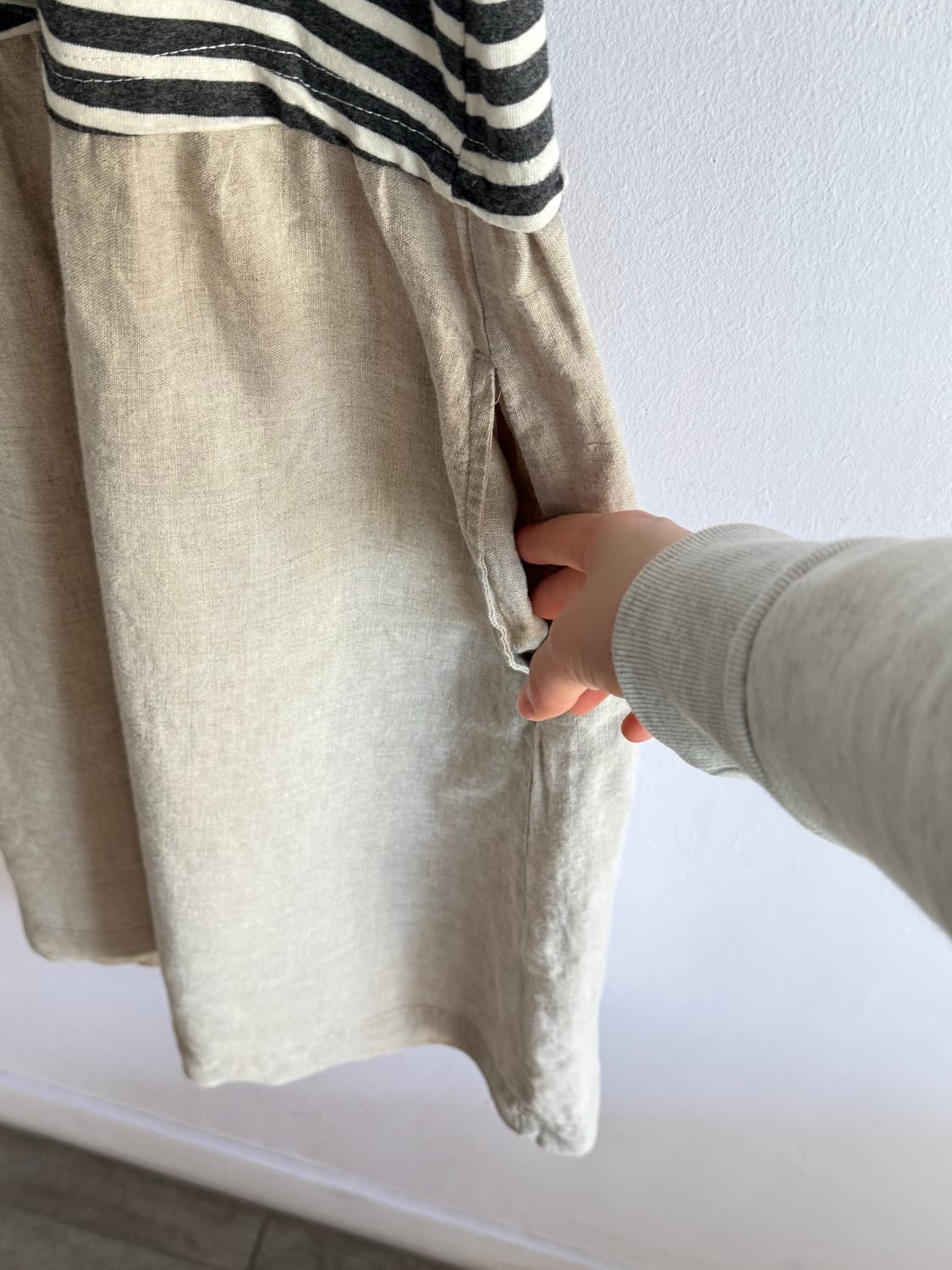 네추럴 스트라이프 원피스 일본빈티지 상품이미지6