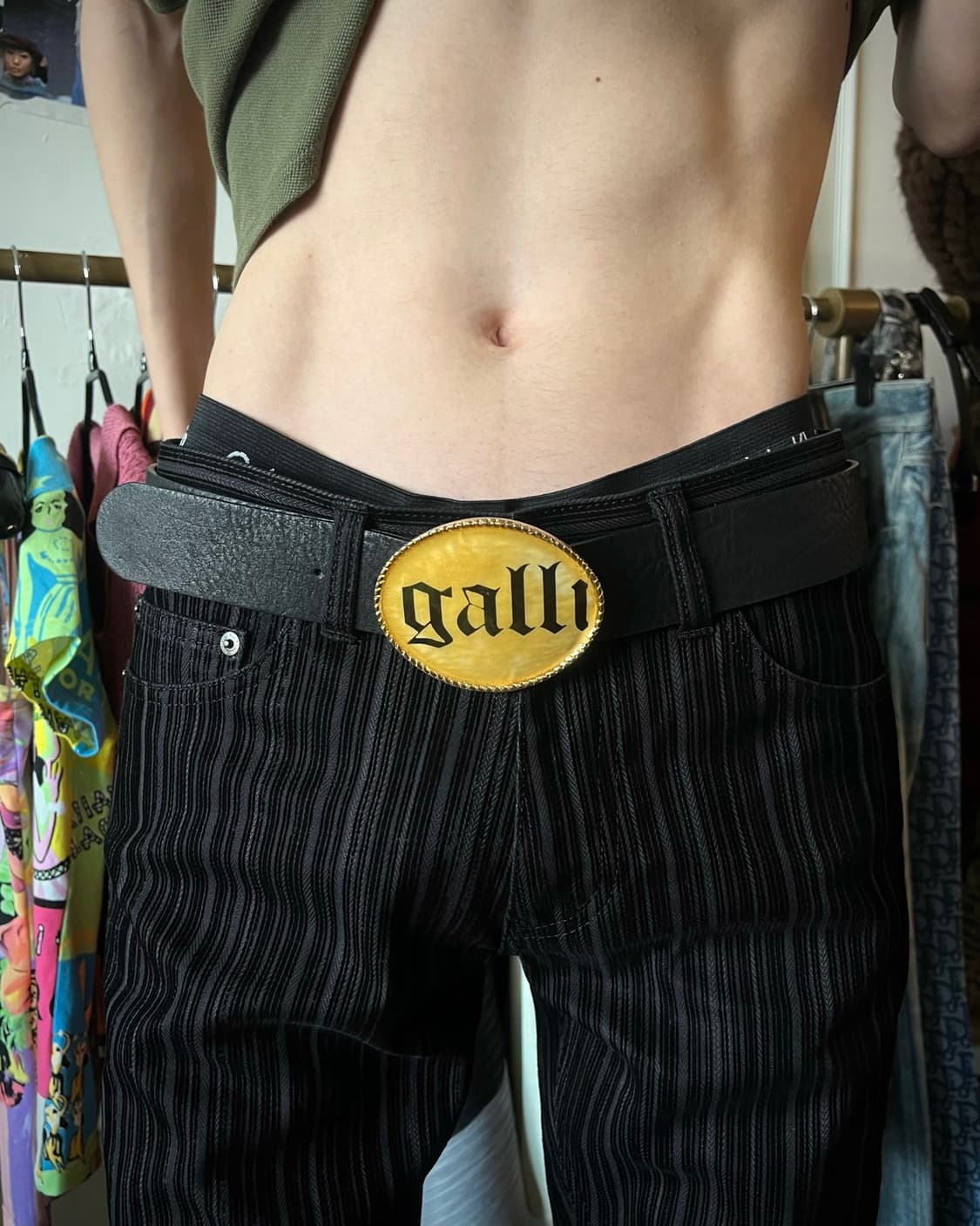 John Galliano Big WX Buckle Leather Belt 상품이미지2