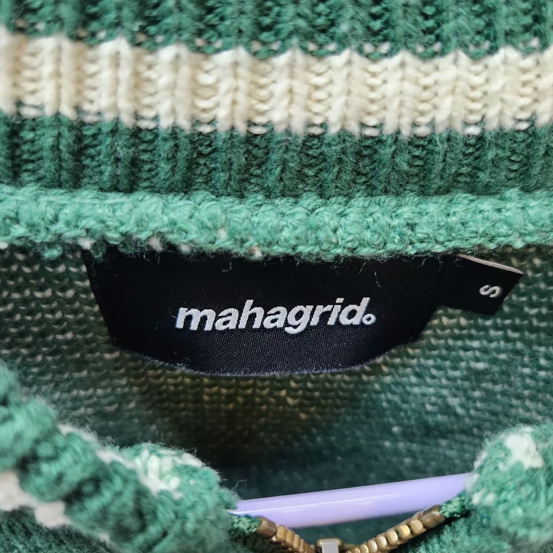 마하그리드 빅로고 반집업 니트 S(XL) 남여공용 상품이미지5