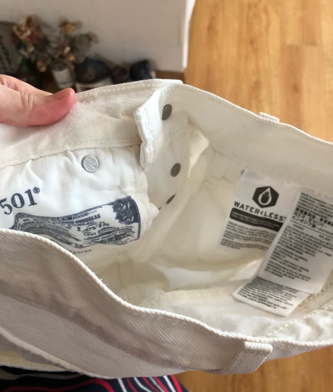 리바이스 501 화이트 프리미엄 진 w24 상품이미지8