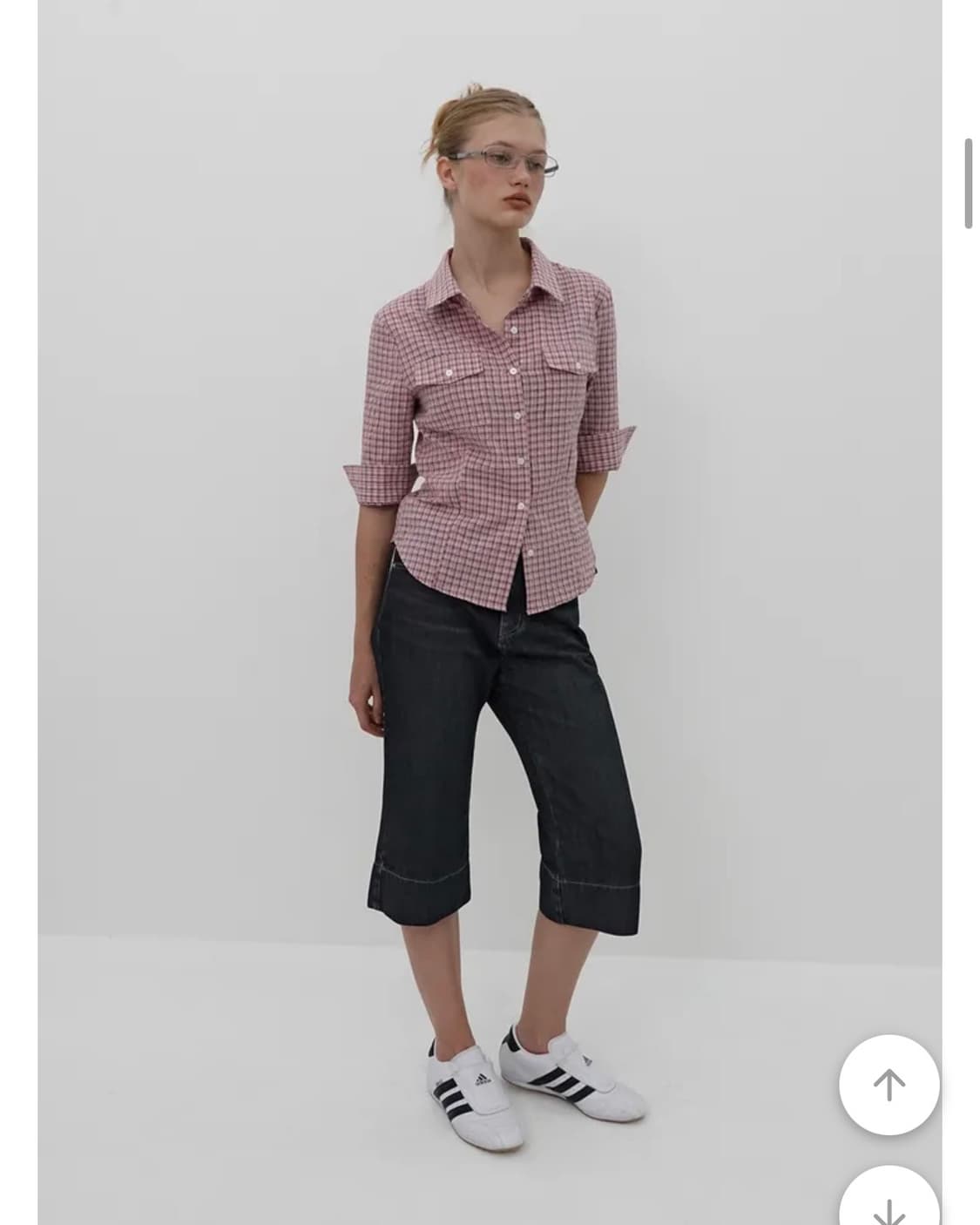 블랙업 레체 7부 체크셔츠 상품이미지2