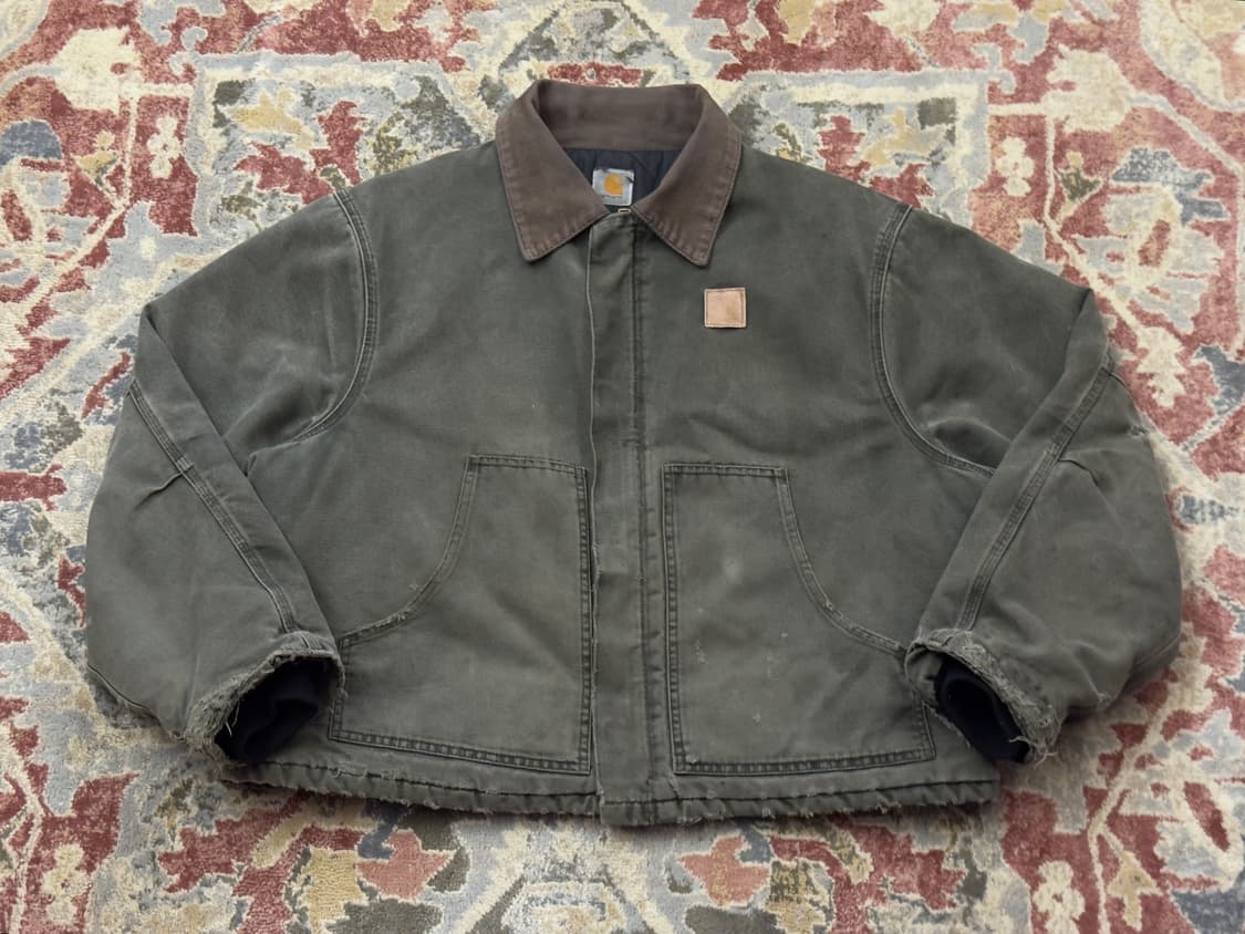 [칼하트] 90s USA J22 초기형 가슴로고 모스그린 2XL 상품이미지1