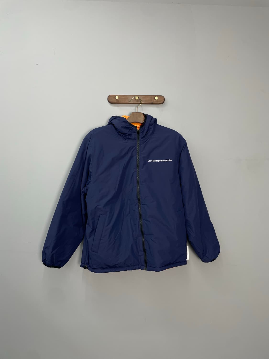 LMC 리버시블 오렌지 네이비 후디 다운 패딩 H1261 상품이미지4