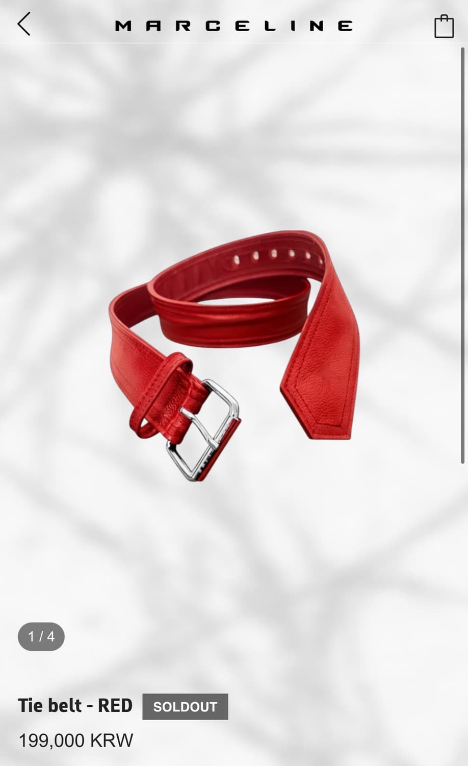 MARCELINE Tie Belt Red 새상품 상품이미지1