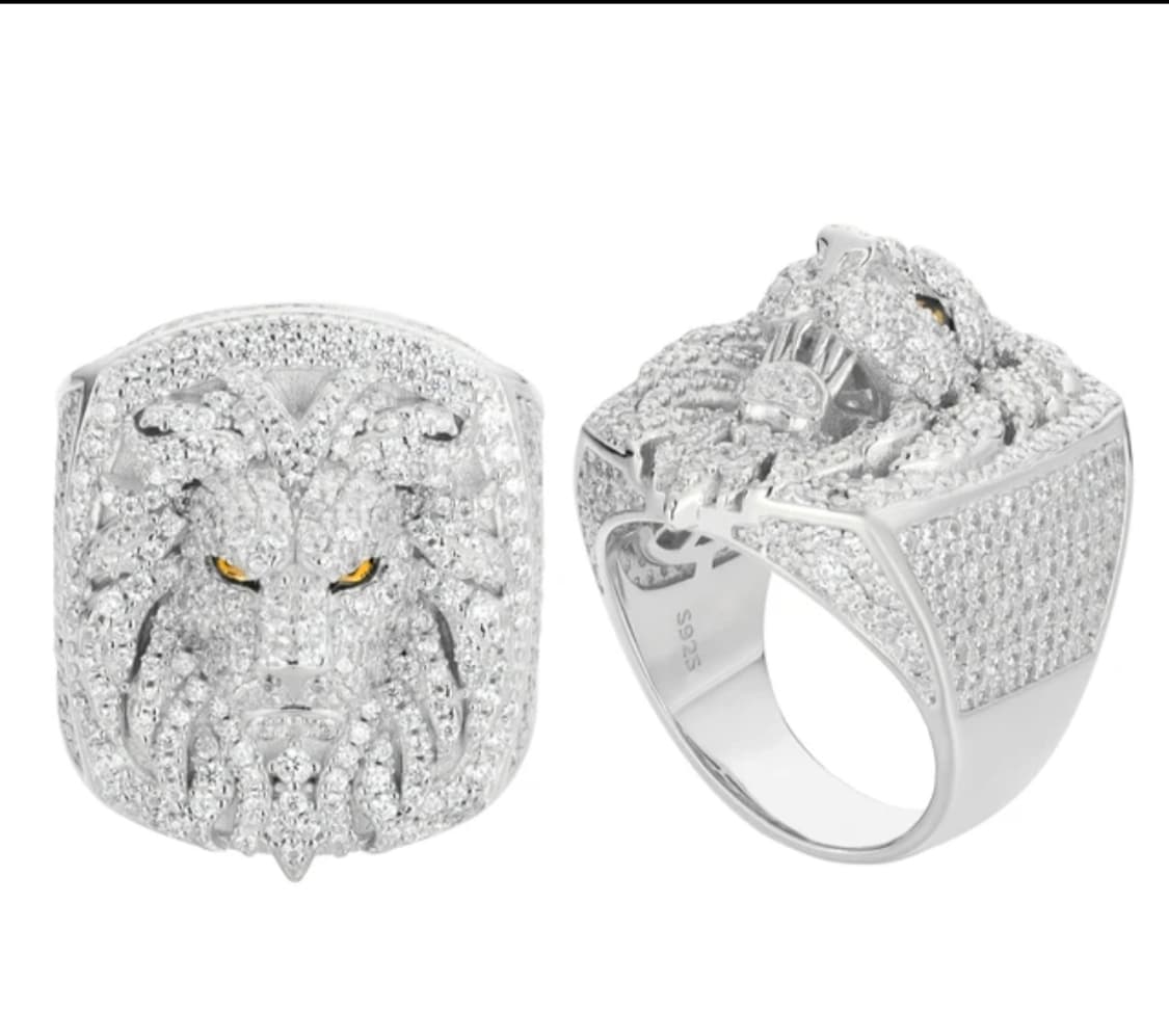 Oceaonra 남성용 3D 타이거 모이사나이트 반지 925 실버 상품이미지4