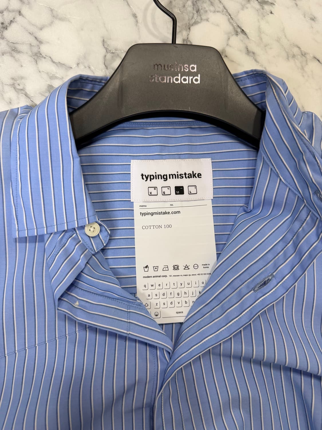 타이핑미스테이크 스트라이프 셔츠M 상품이미지1