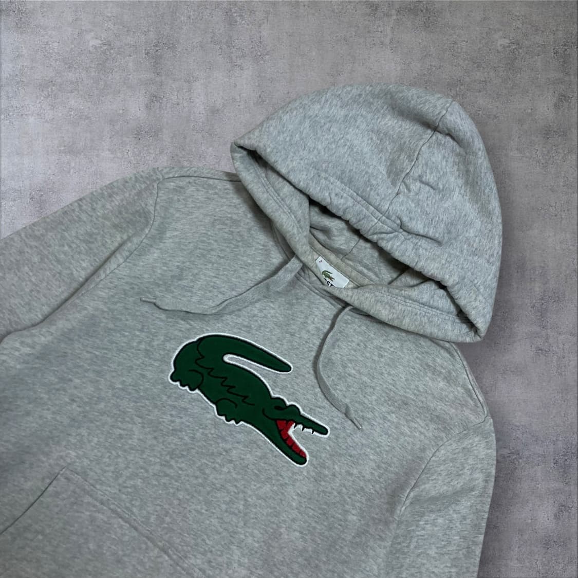 라코스테 빅로고 그레이 후드티 상품이미지2