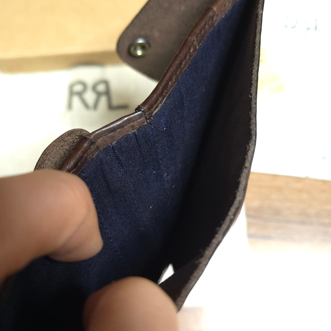 RRL 콘초 소가죽 반지갑 브라운 더블알엘 상품이미지4