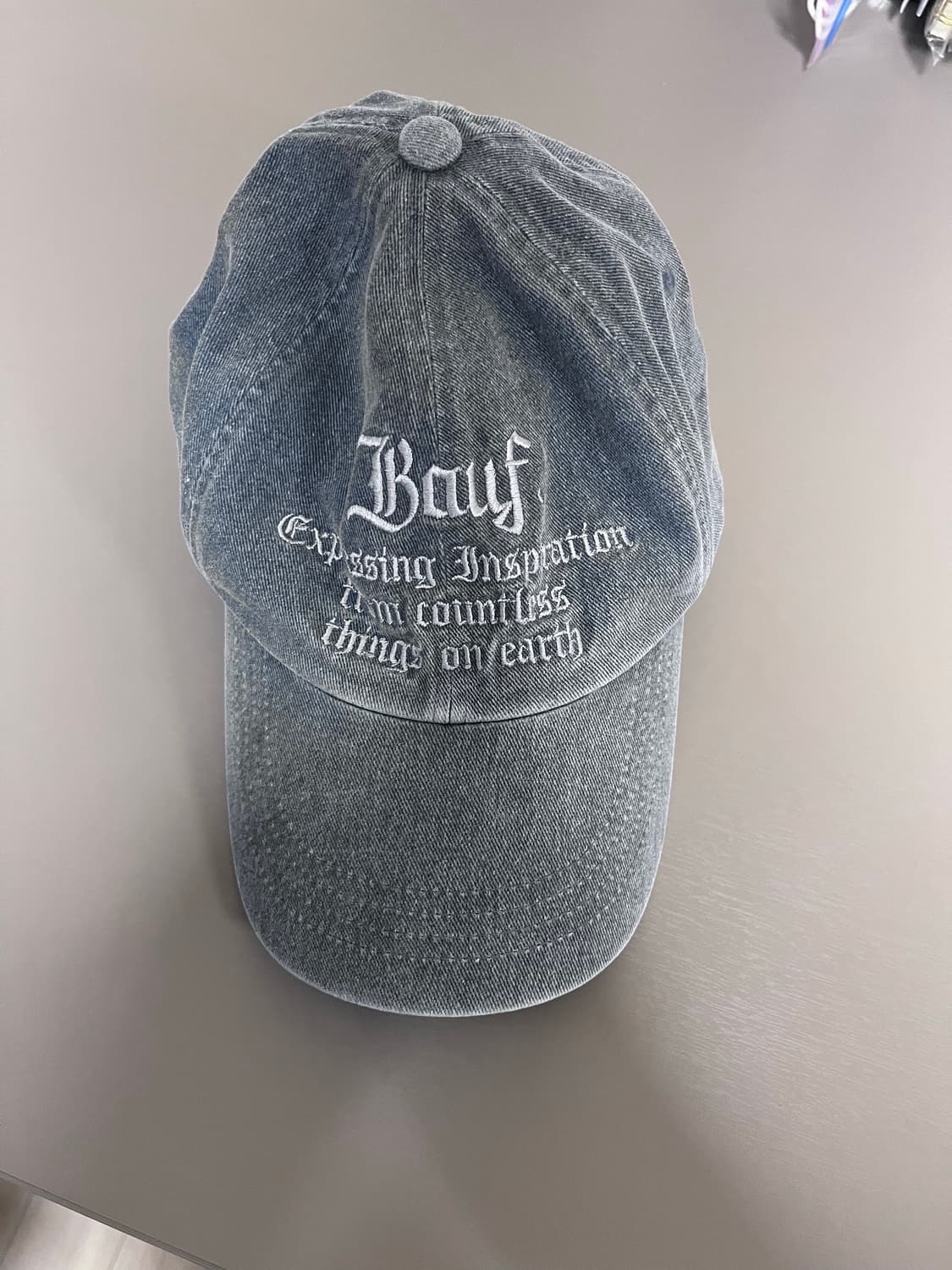 바우프(BAUF)—B 빈티지 워싱 볼캡 [워시드 네이비] 상품이미지3