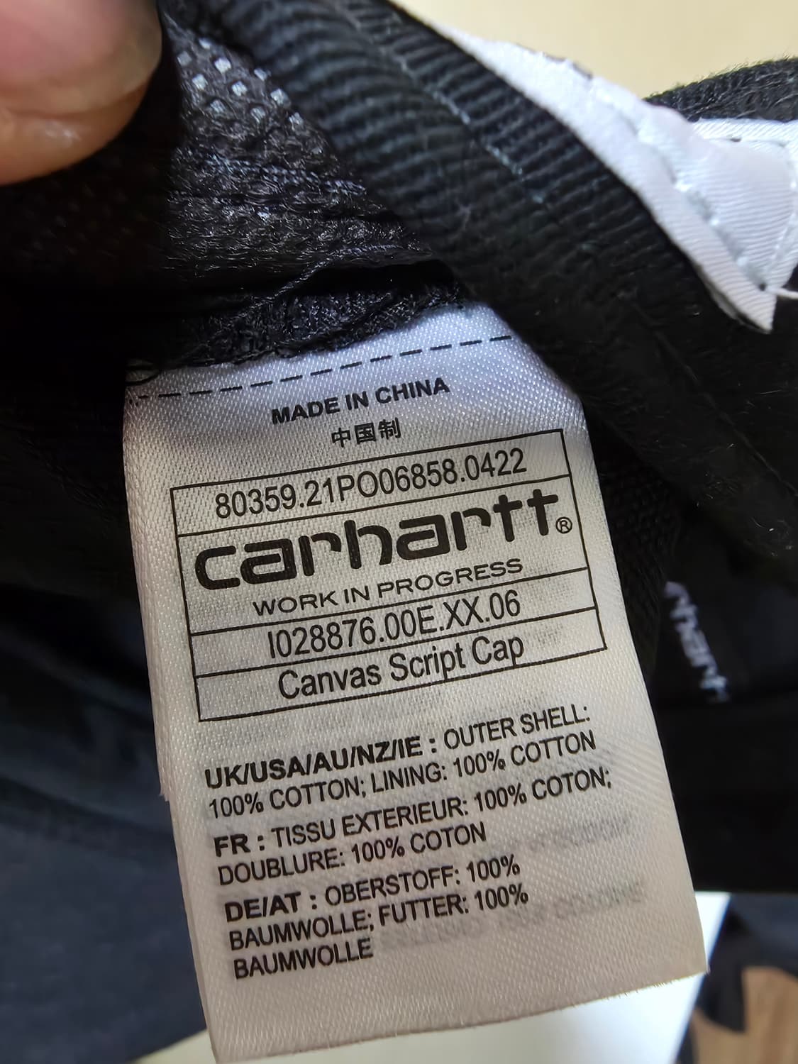 칼하트 캔버스 스크립트 볼캡 상품이미지7