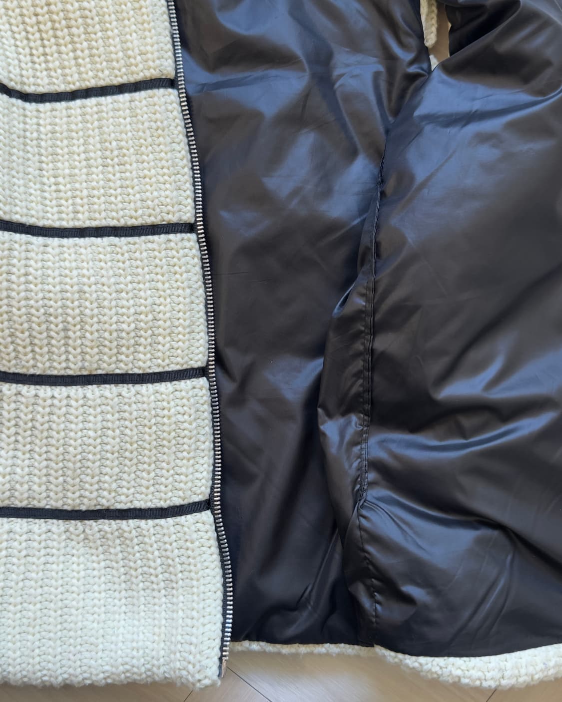 [Vintage] Mixed Knit Quilted Hood Vest 상품이미지3