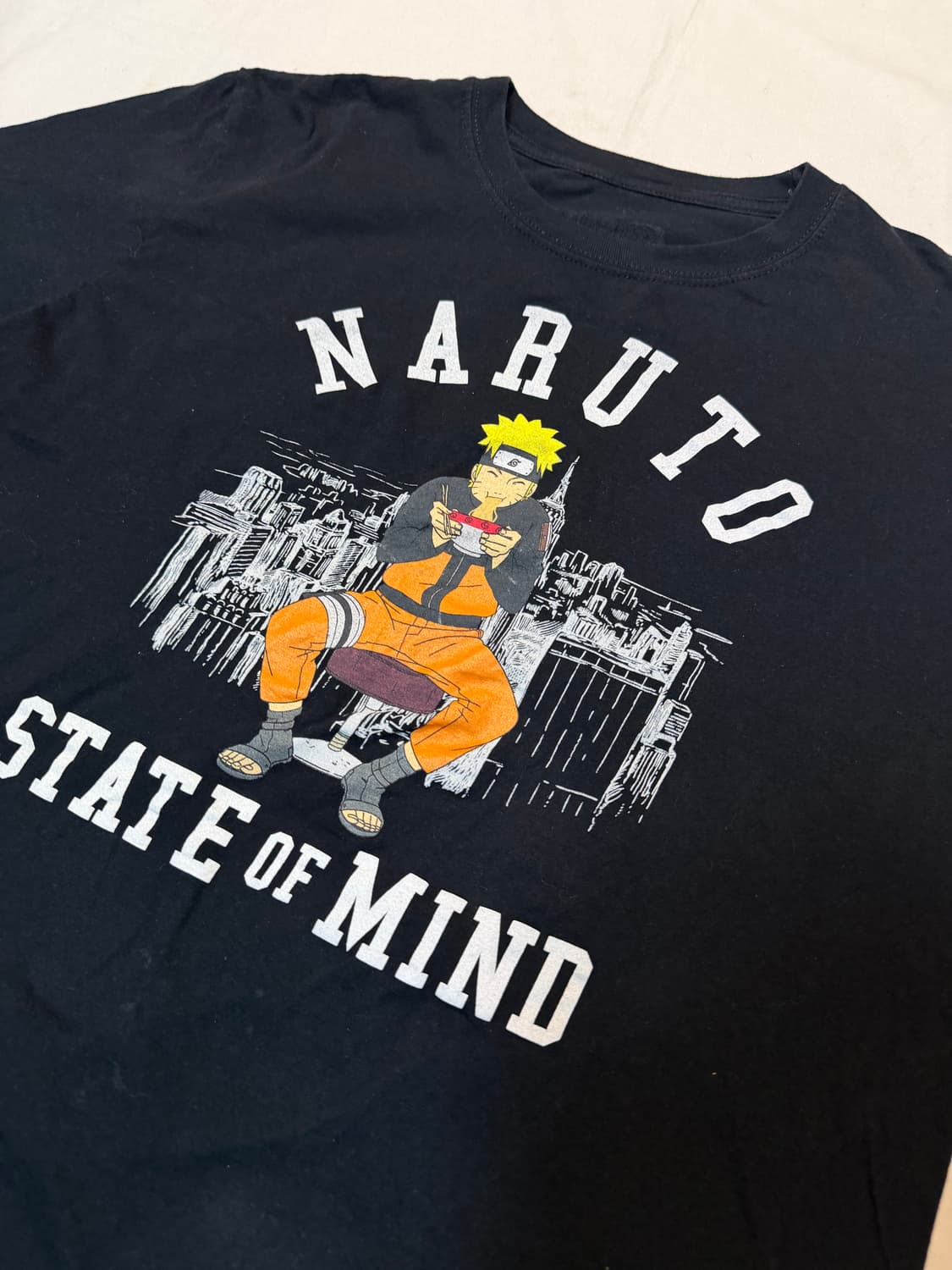 나루토 빈티지 애니메이션 티셔츠 블랙 상품이미지2