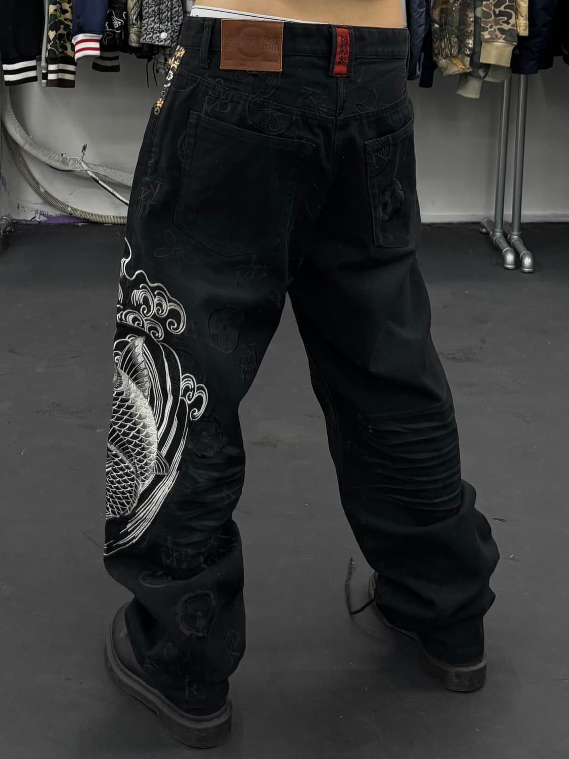 카라쿠리 타마시 오리엔탈 잉어 데님팬츠 상품이미지5