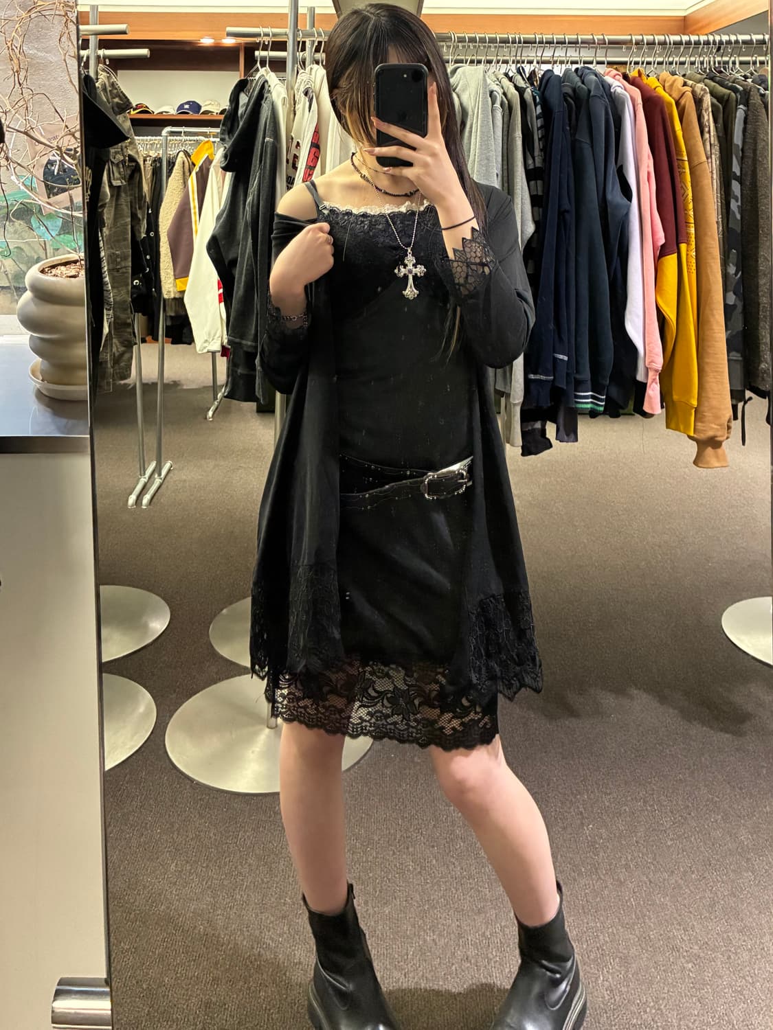 Nine West 빈티지 버클 잼스톤 웨스턴 블랙 가죽벨트 상품이미지6
