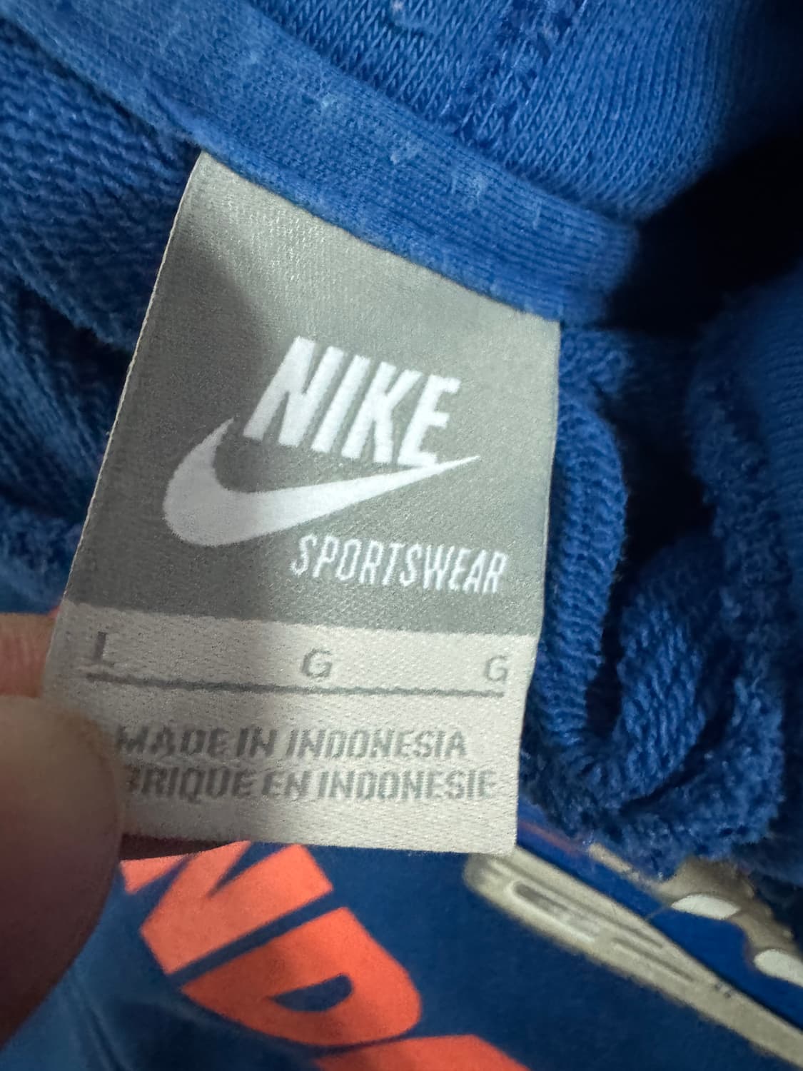 나이키 올드스쿨 프린팅 블루 후드티 L 상품이미지3