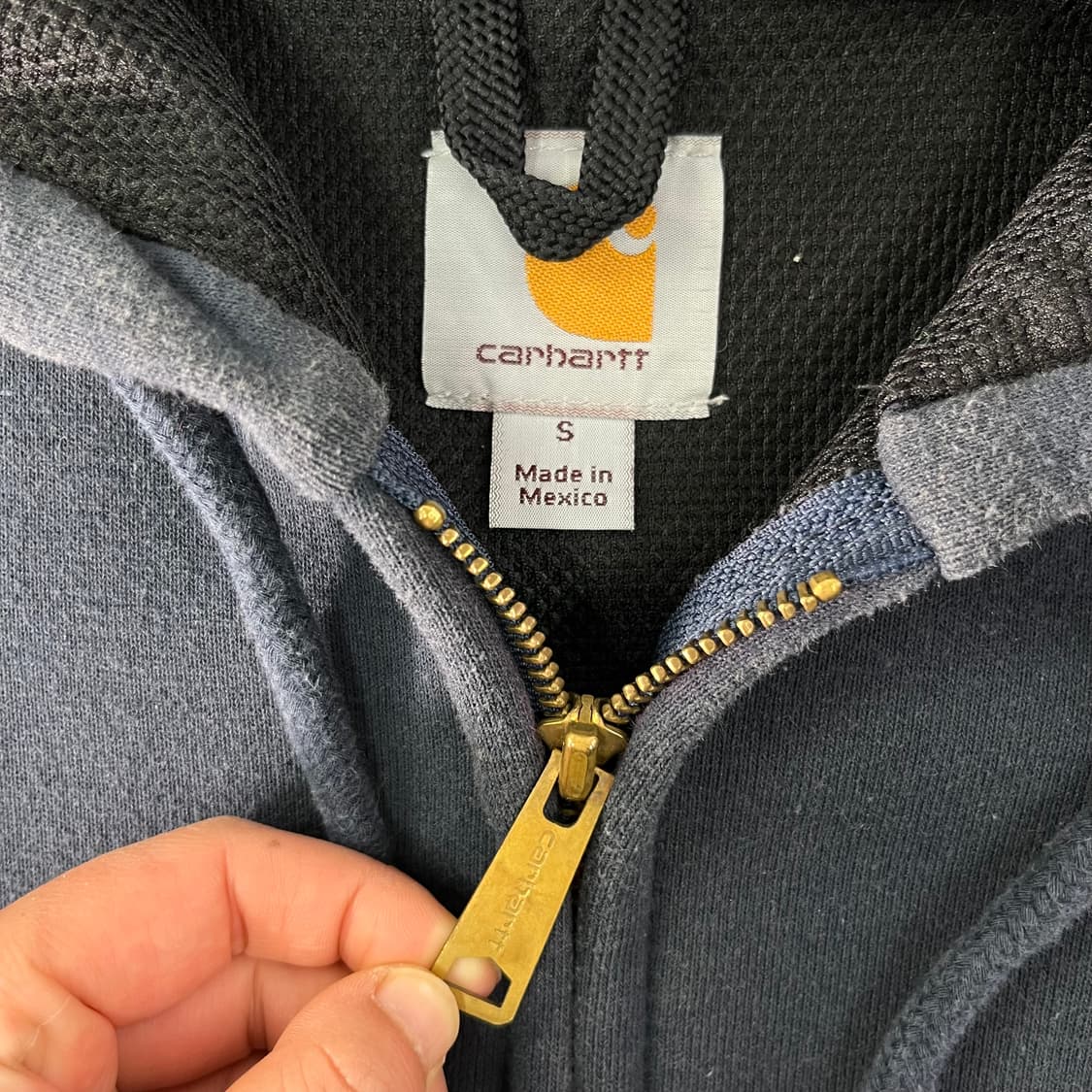 100 칼하트 써멀 네이비 후드집업 상품이미지2