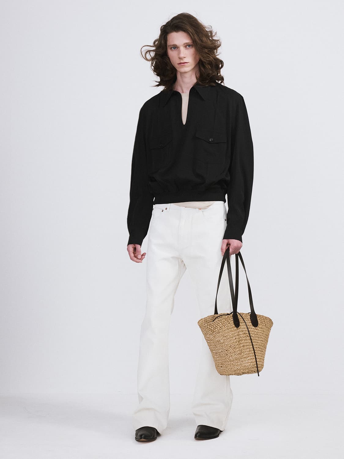 렉토 26SS 투포켓 헌팅탑 셔츠 블랙 상품이미지3