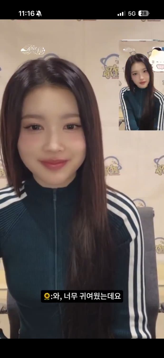 아디다스 아디컬러 스트라이프 슬림 니트 트랙탑 그린 에이나 착용 상품이미지2