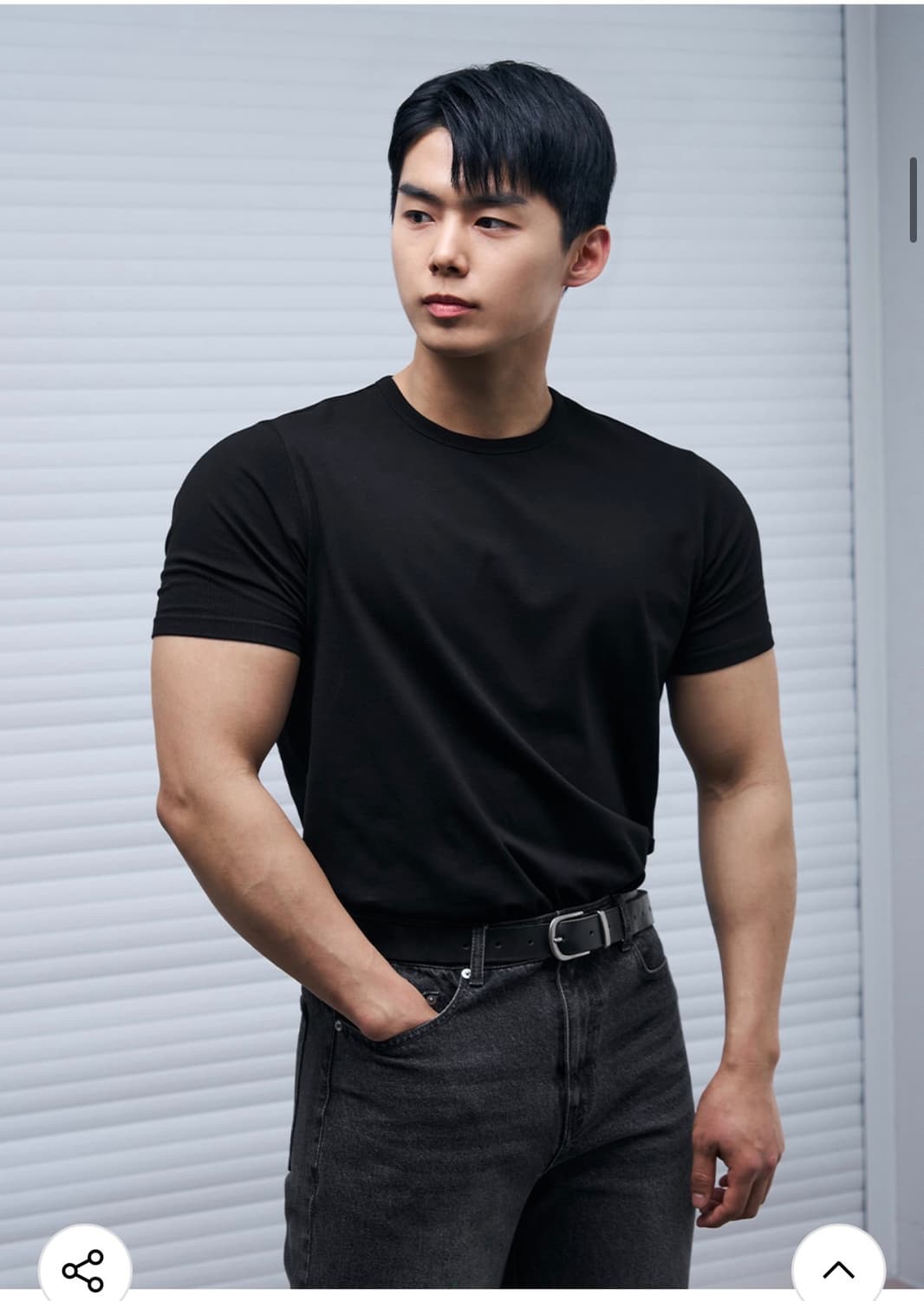 (L) 드로우핏 만재 콜라보 러스티 머슬핏 티셔츠 BLACK 반팔 상품이미지8