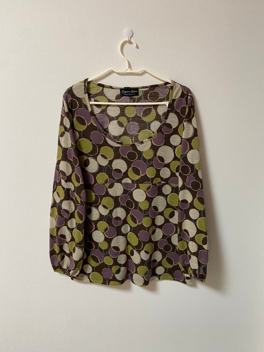 일본 빈티지 하구미 도트무늬 유넥  블라우스 상품이미지1