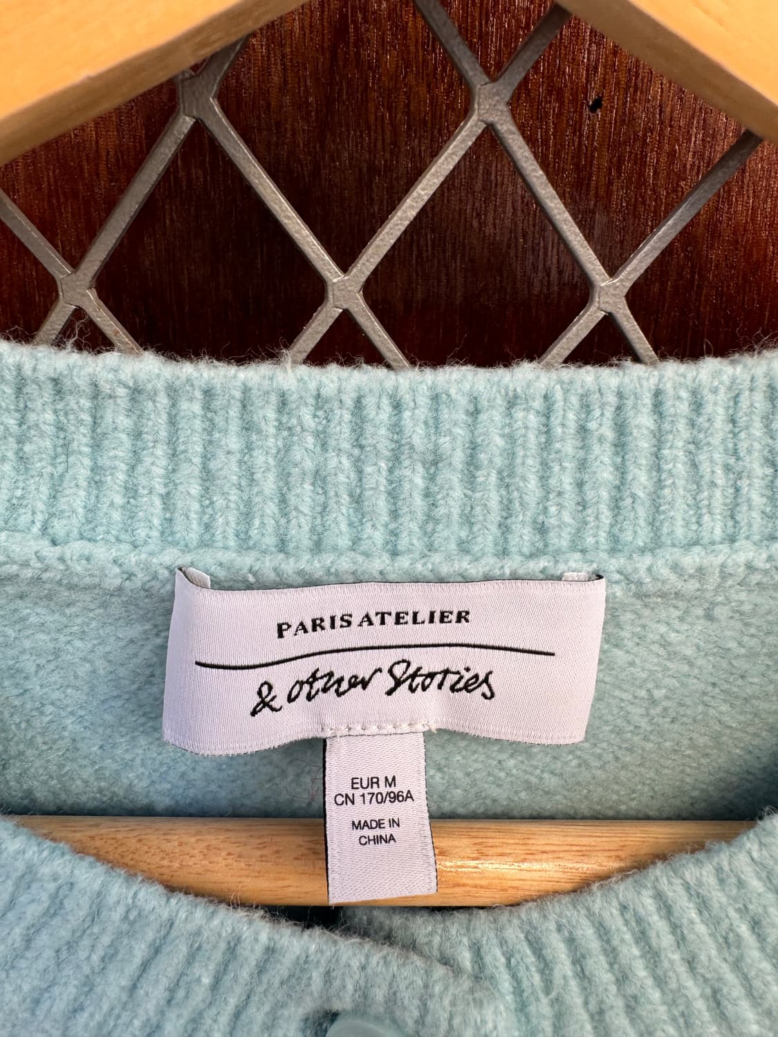 앤아더스토리즈 베이직 스카이블루 울 니트 가디건 M 상품이미지4