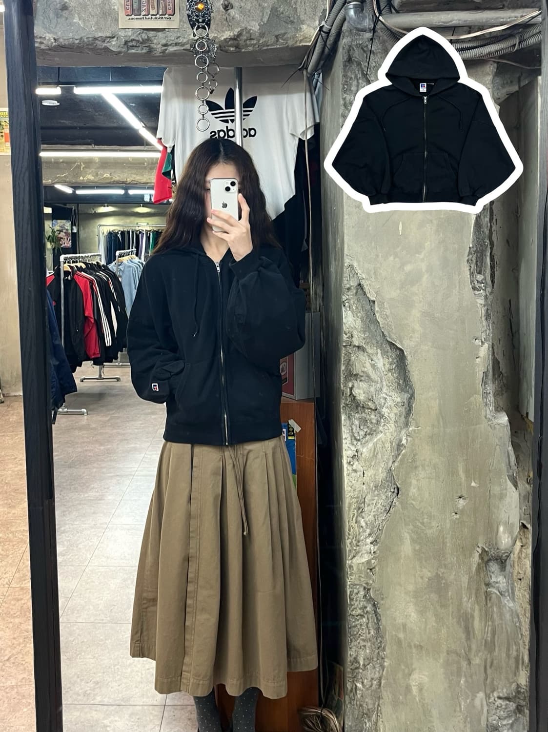 러셀 USA 후드집업 블랙 M #csz2667 상품이미지1