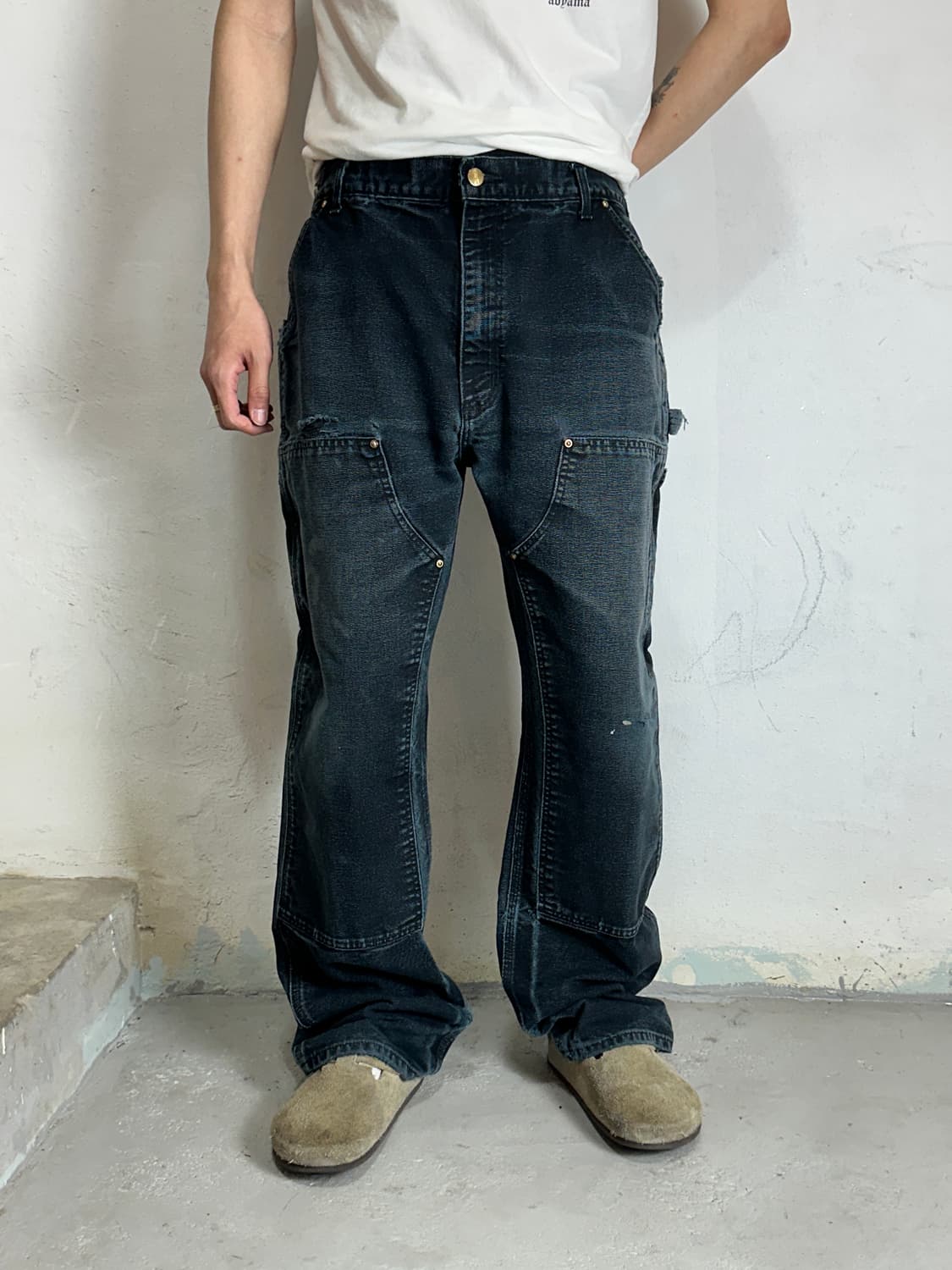 OG USA Made 칼하트 B01 더블니 블랙 칼하트 썩블니 카펜터 상품이미지3