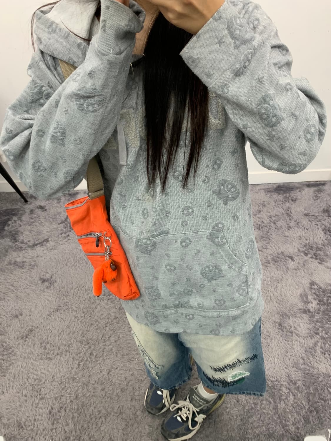 패치 디테일 워싱 반바지 상품이미지2