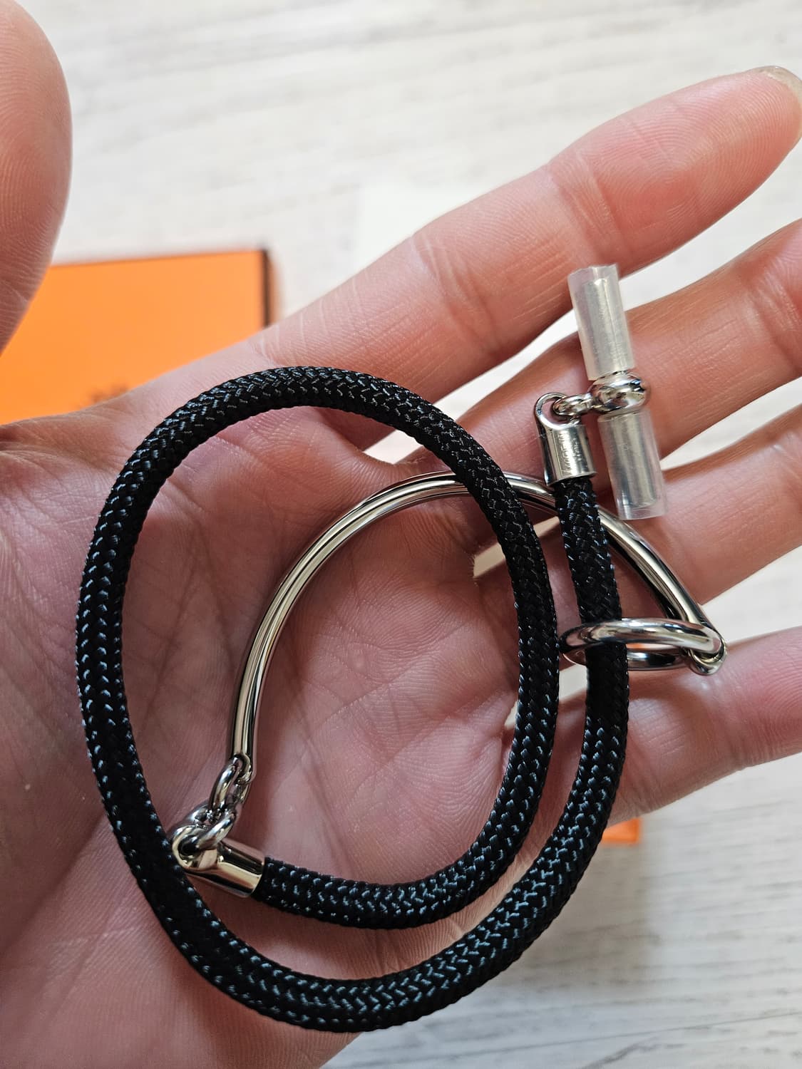 에르메스 글레난 H 링크 아르고 로프메탈 팔찌 블랙 T5 상품이미지3