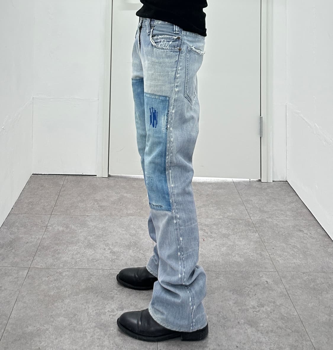 Denim Panel Distressed Pants 상품이미지6