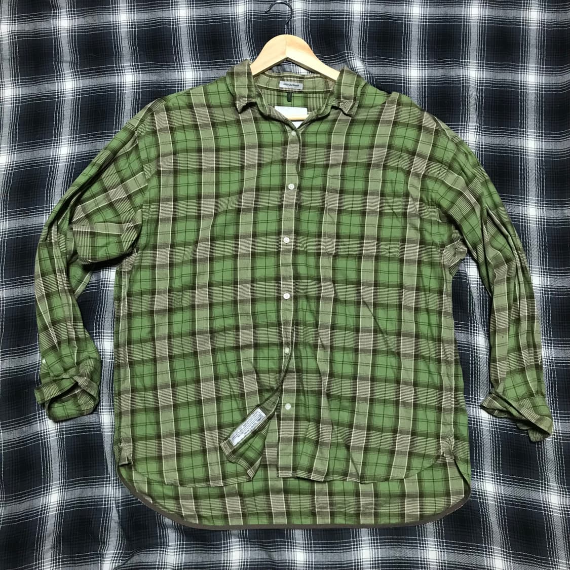 재팬 니코앤드 유틸리티 와이어 카라 체크셔츠 레귤러오버핏 상품이미지1