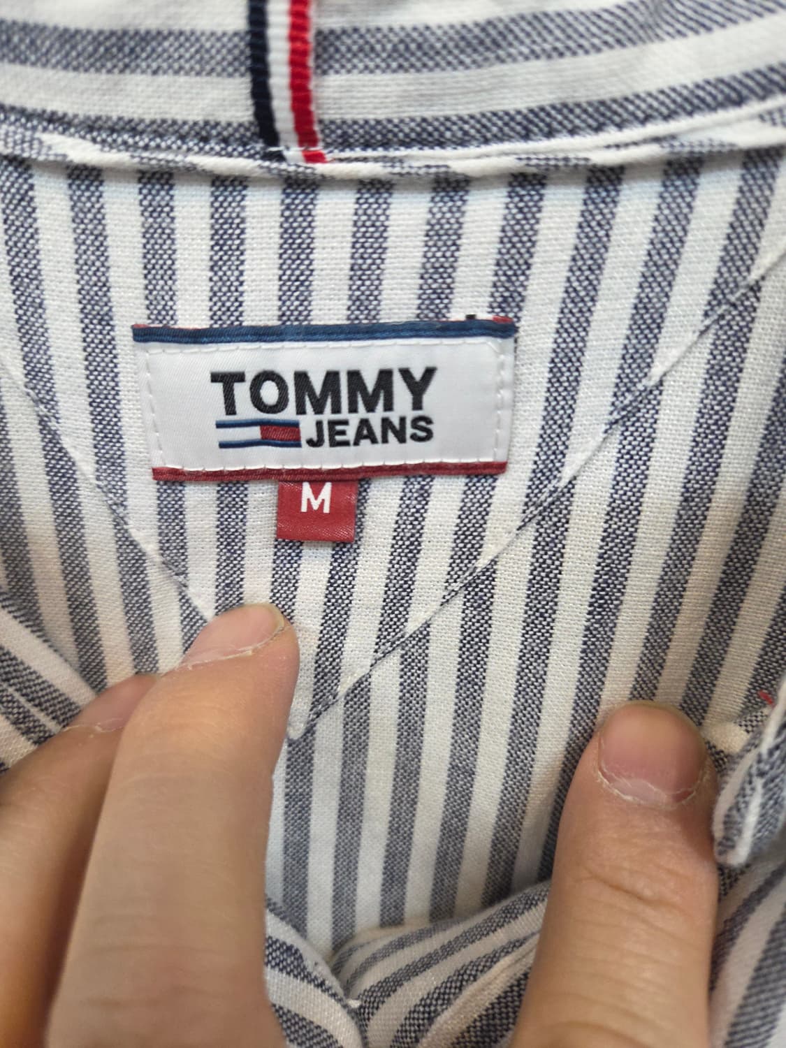 티미진스 스트라이프 린넨 카라 원피스 m 상품이미지3