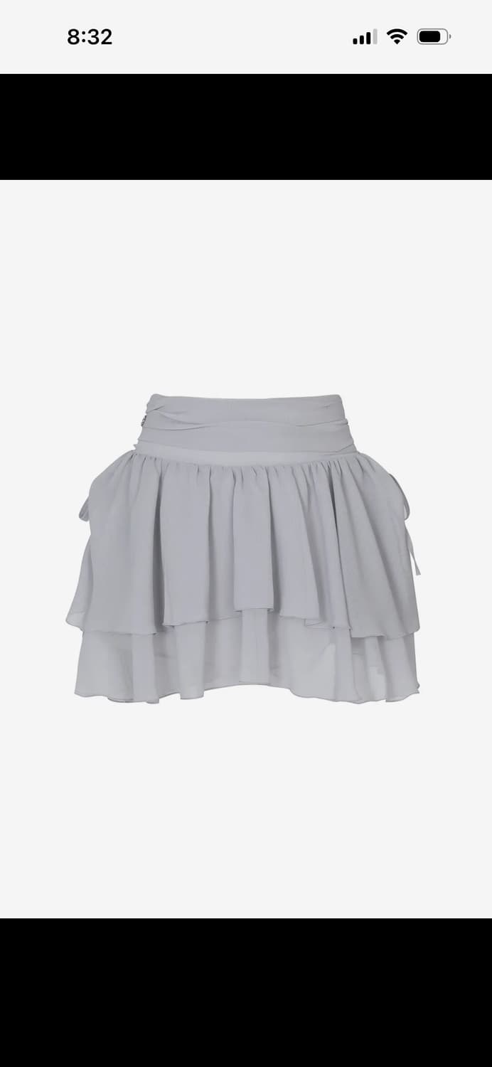 페인오어플레져 매그놀리아 프릴 스커트 그레이 상품이미지1