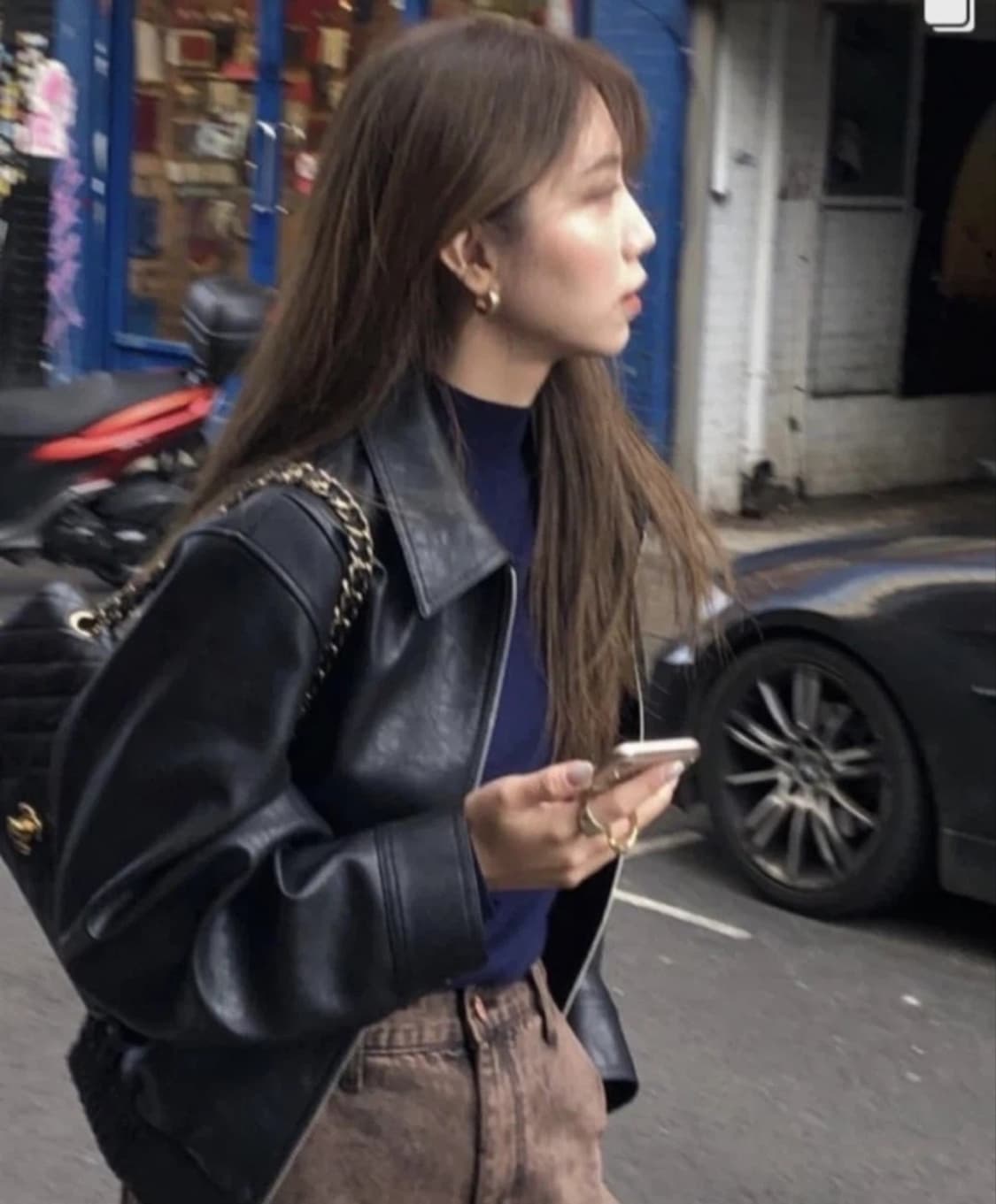 거의새거) 아카이브제이투유 블랙 레더 블루종 가죽자켓 상품이미지3