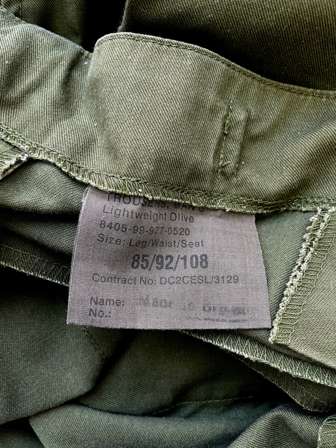 영국군 오리지널 라이트웨이트 퍼티그 팬츠 올리브 상품이미지3