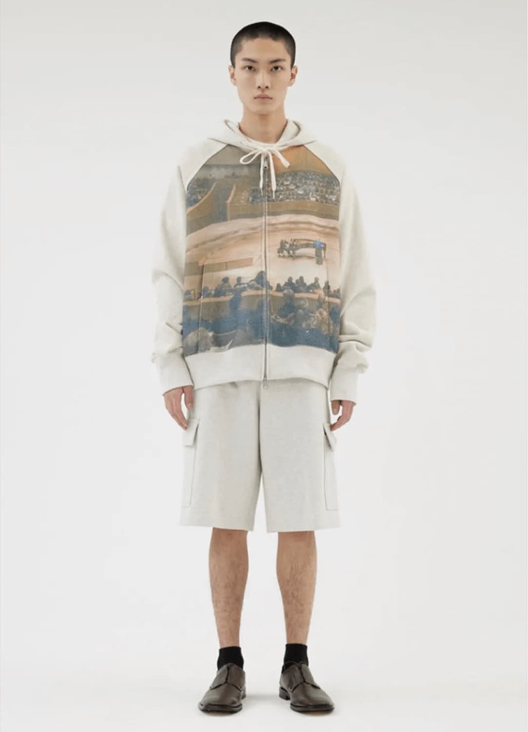 에프터프레이 프린트 패널 후드집업 환승연애 윤녕착용 상품이미지3