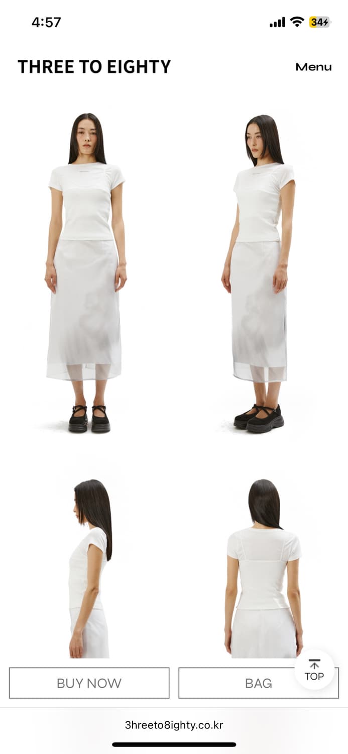 쓰리투에이티 프린티드 오간자 스커트 새상품 상품이미지5