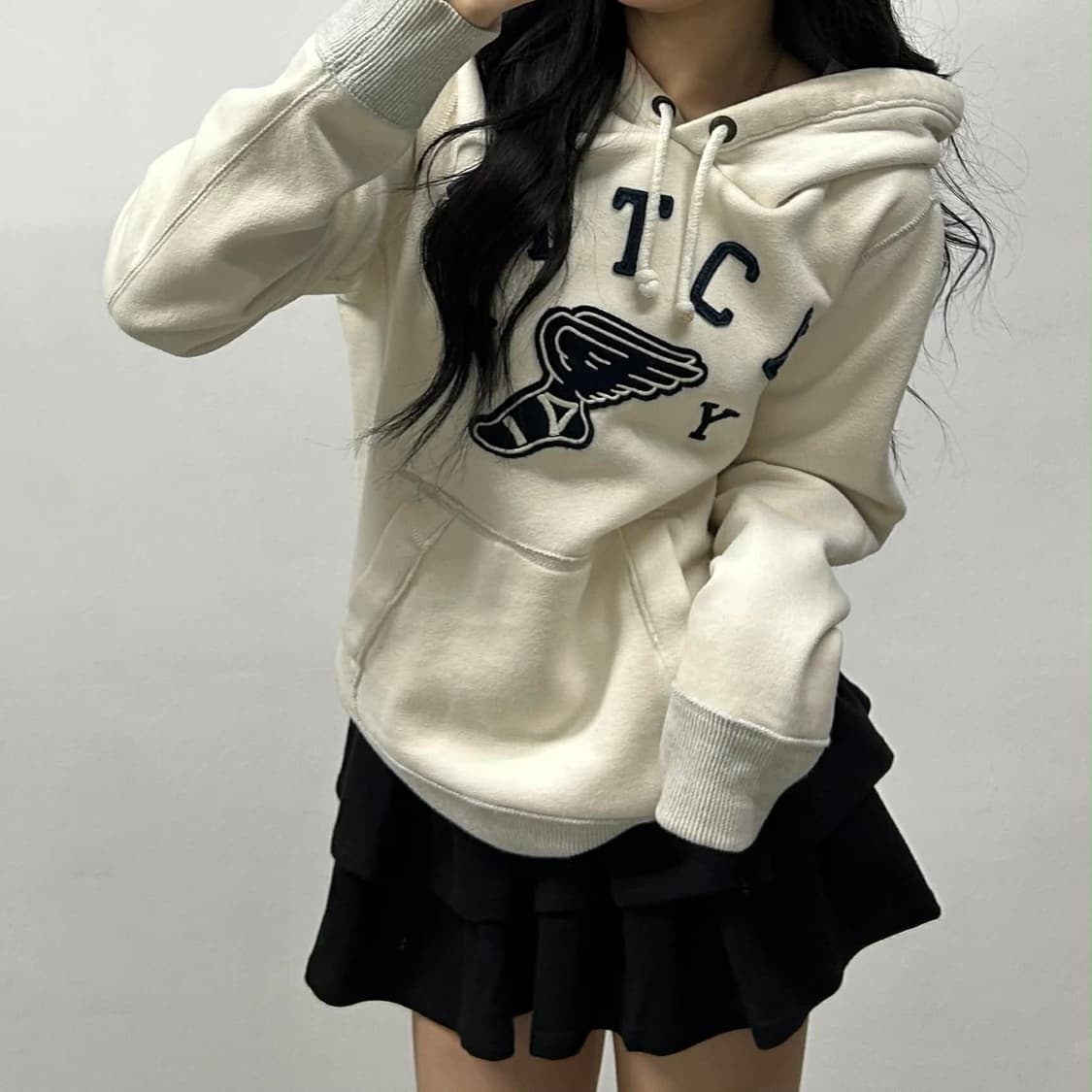 아베크롬비 y2k 올드스쿨 대장급 화이트 스웨트셔츠 후드티(M) 상품이미지1