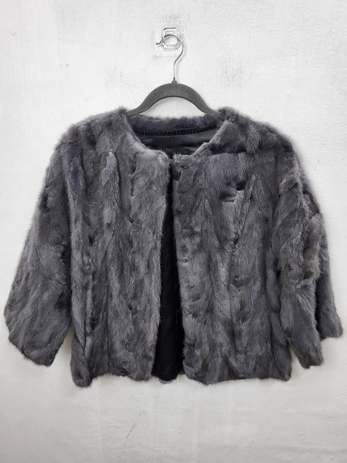 MEREHANE 천연밍크 모피숏자켓 그레이실버 S 90 새제품 상품이미지3