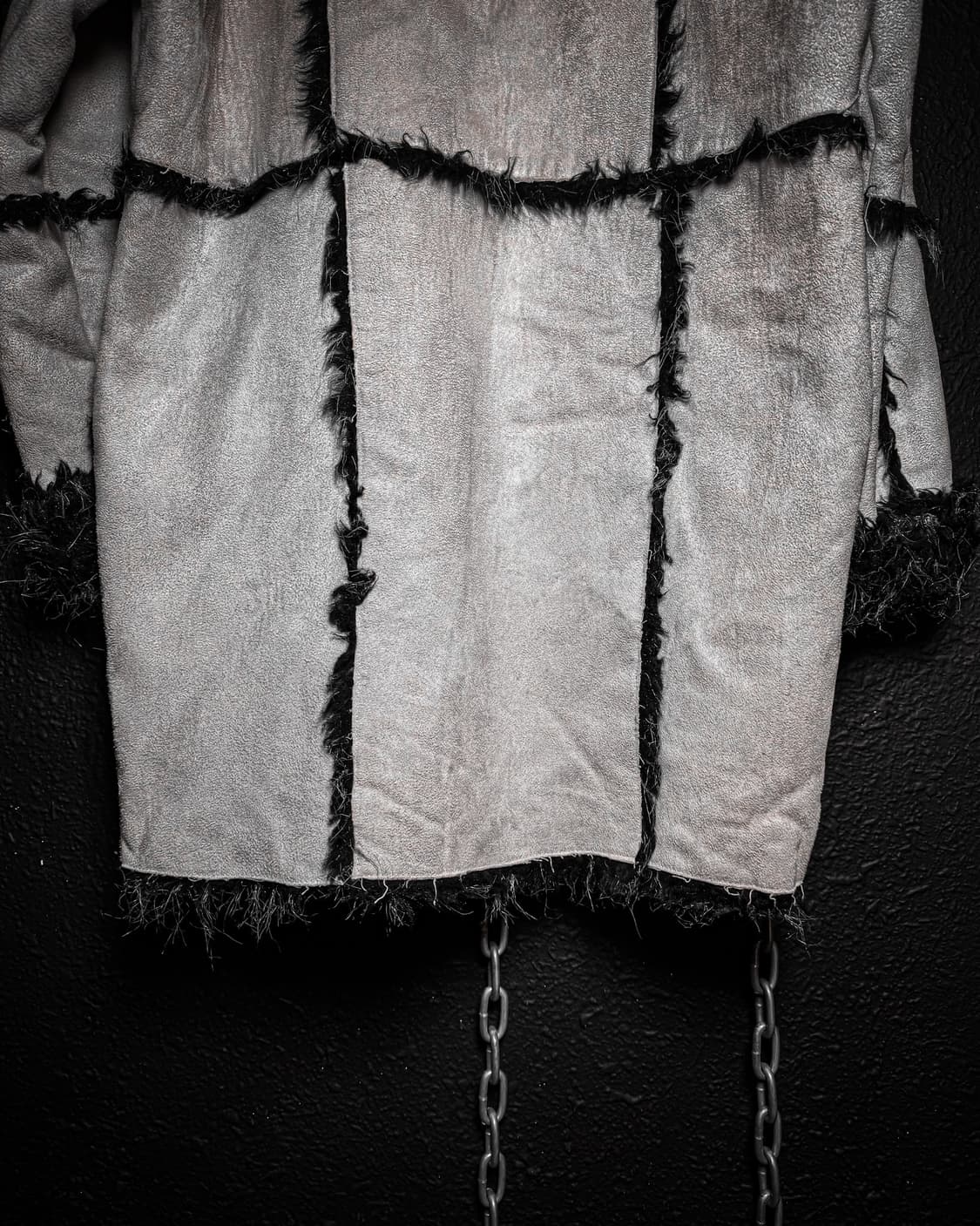 Black & gray fur patchwork Vkei coat 상품이미지8