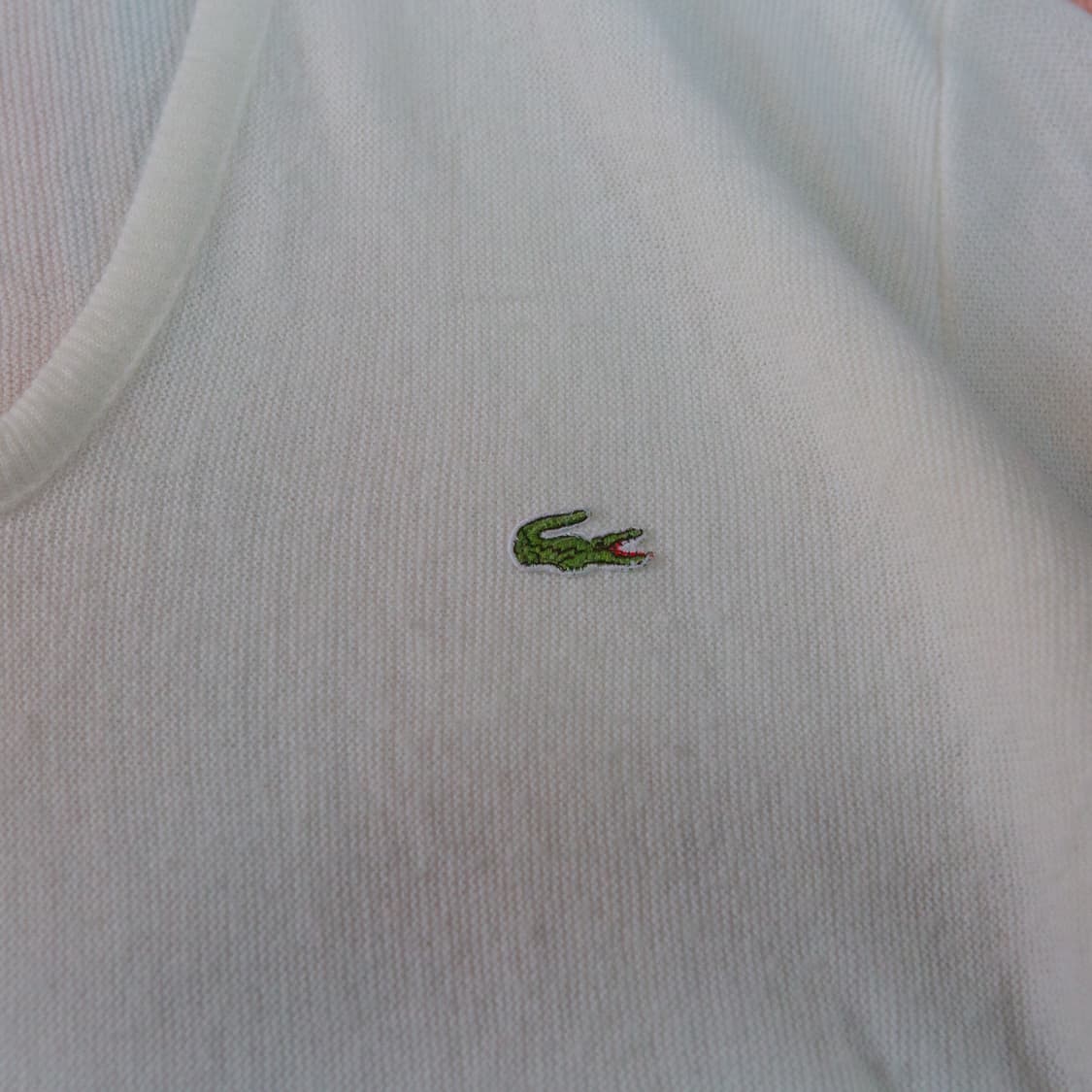 70s IZOD 라코스테 브이넥 니트 화이트 상품이미지2