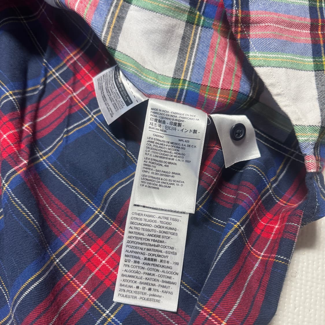 리바이스 아수라 멀티컬러 체크셔츠 L 상품이미지5