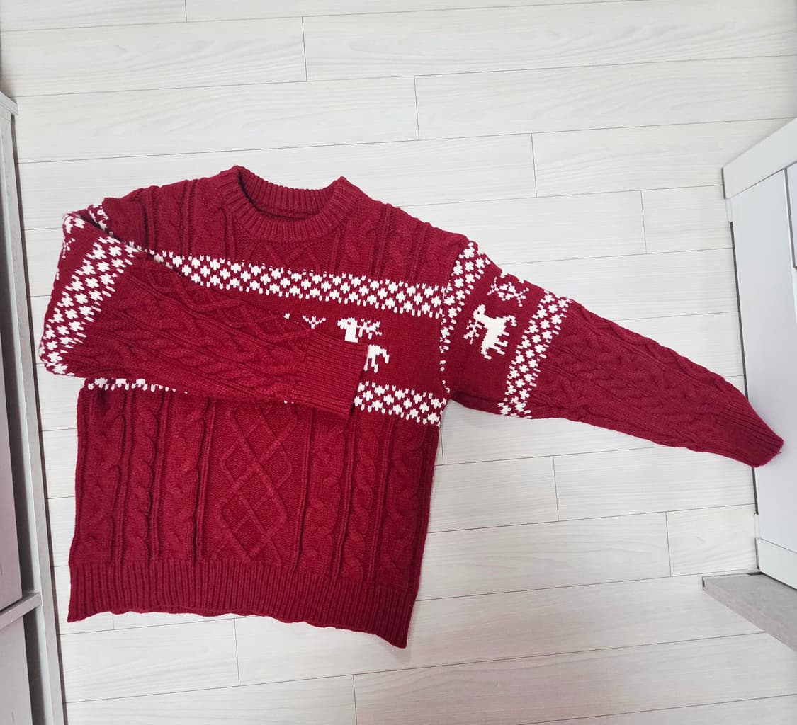 크리스마스 겨울 노르틱 니트 2컬러 ( 2벌세트) 상품이미지3